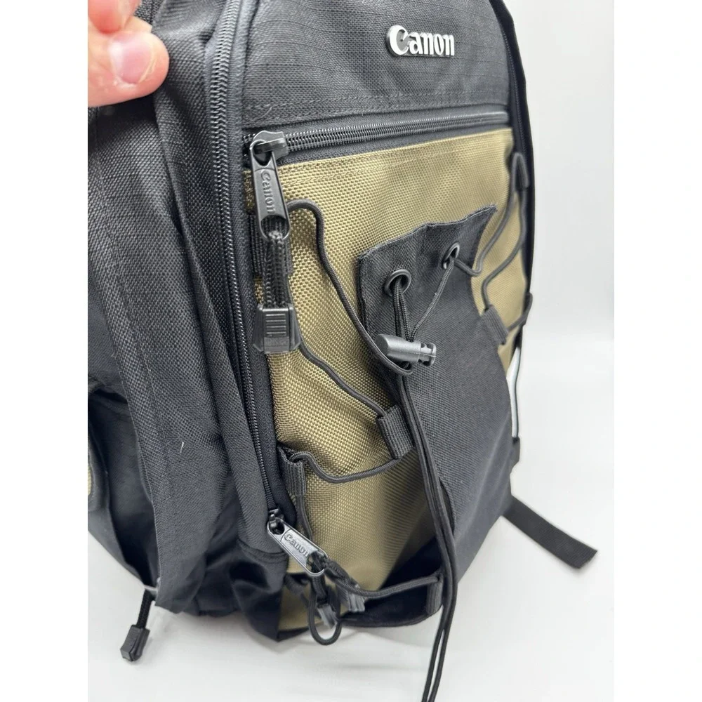 Canon Deluxe Photo Backpack 200EG Black Olive Green Camera Bag for DSLR Lenses